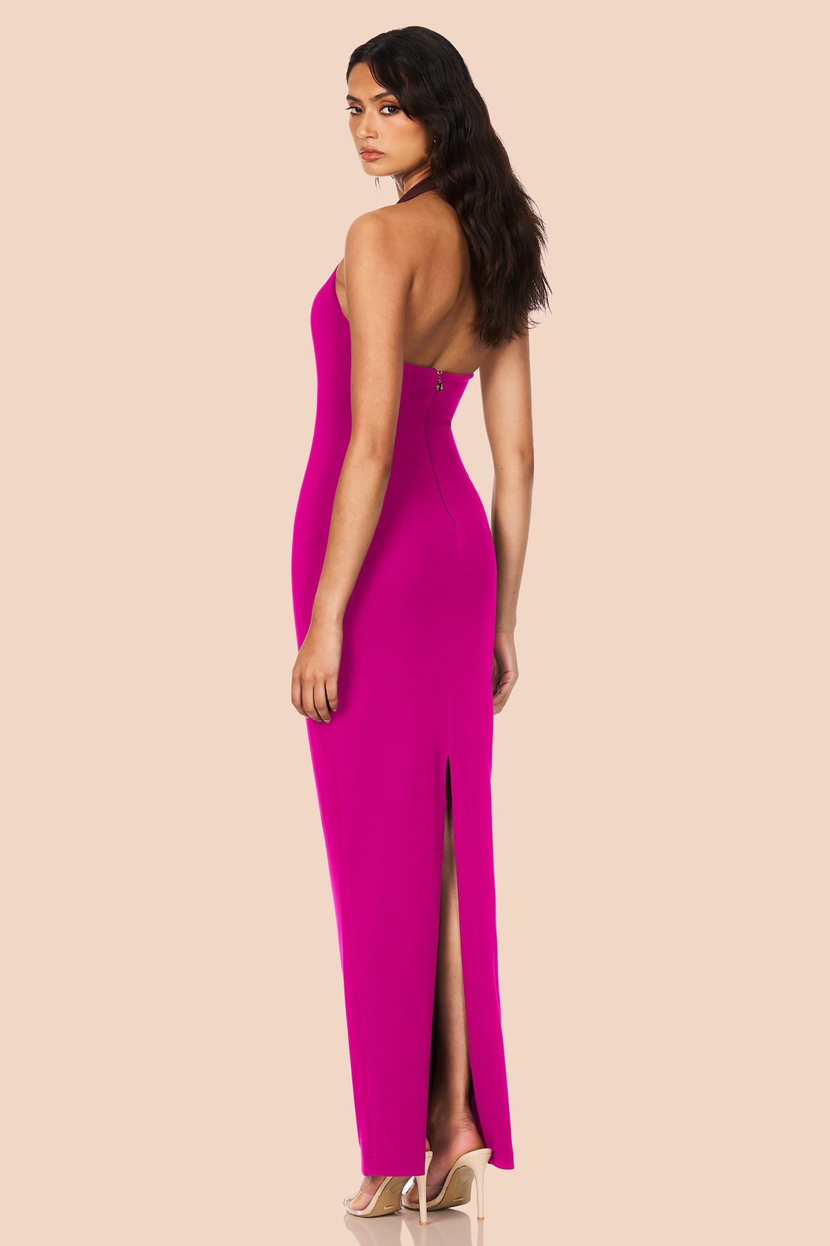 slim fit dress slacks Natalia Halter Maxi