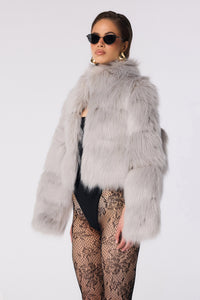 TATIANA FAUX FUR CROP JACKET