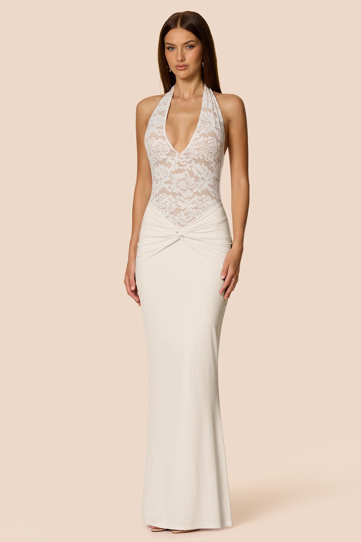 Lennox Halter Gown White / XS Lennox Halter Gown White / XS