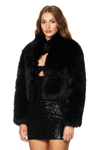 TATIANA FAUX FUR CROP JACKET - Nookie