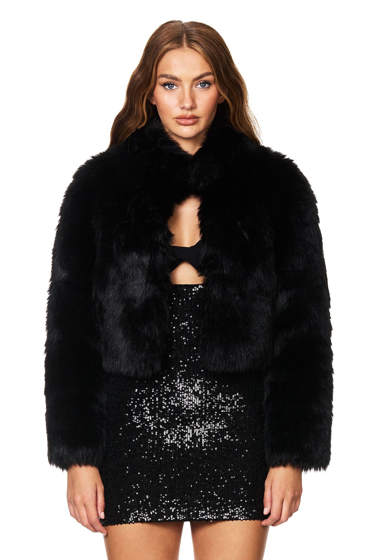TATIANA FAUX FUR CROP JACKET - Nookie