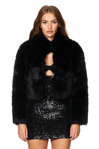 TATIANA FAUX FUR CROP JACKET - Nookie