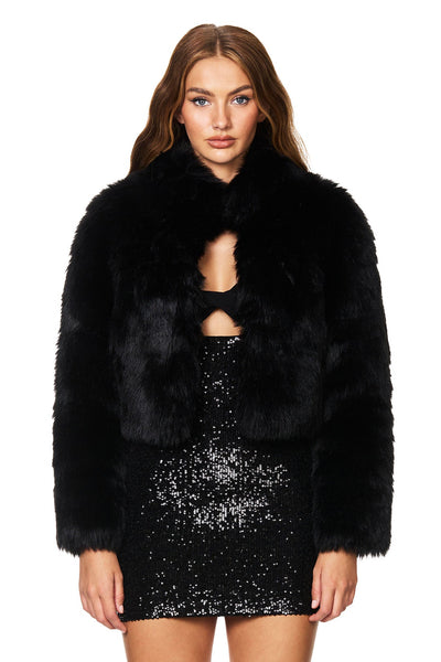 TATIANA FAUX FUR CROP JACKET - Nookie