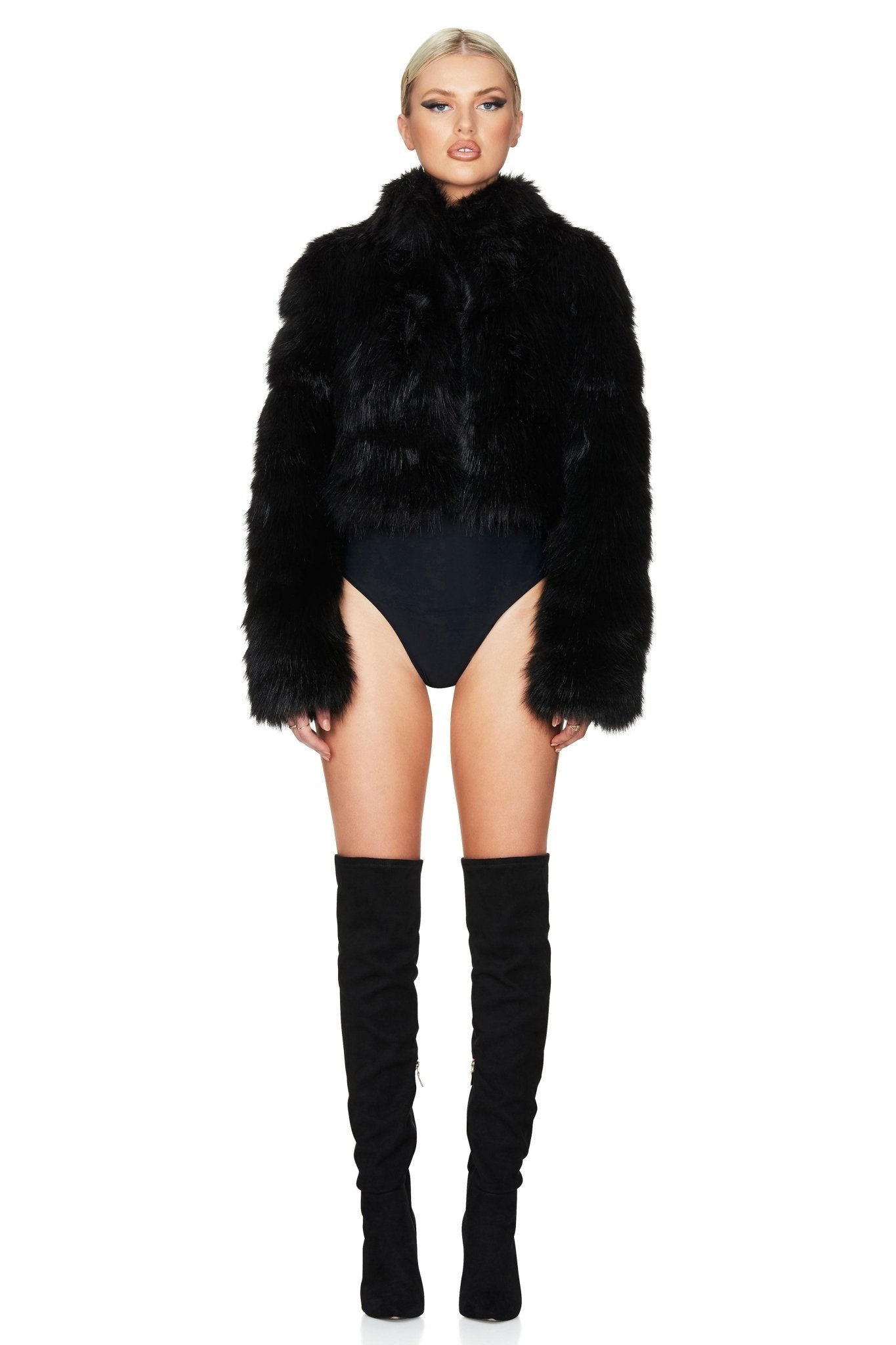 TATIANA FAUX FUR CROP JACKET - Nookie