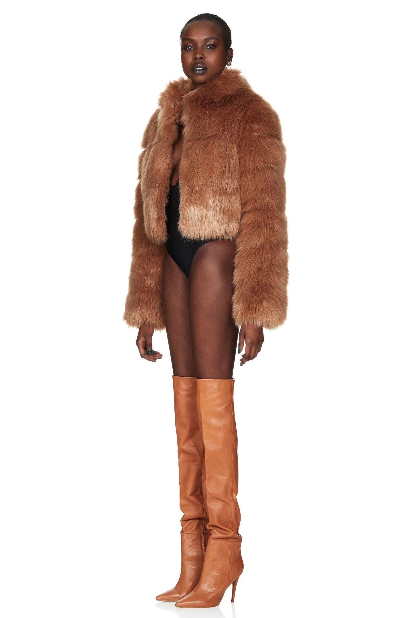 TATIANA FAUX FUR CROP JACKET - Nookie