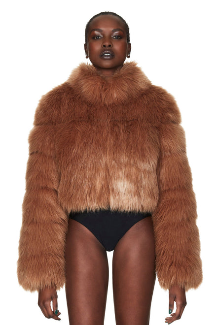 TATIANA FAUX FUR CROP JACKET - Nookie