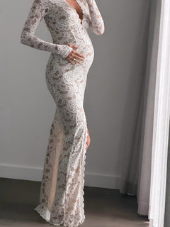 Delphine LS Lace Gown