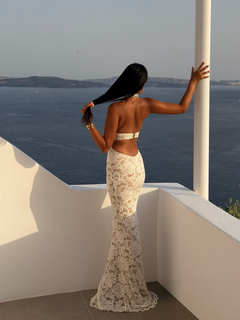 Delphine Lace Halter Gown