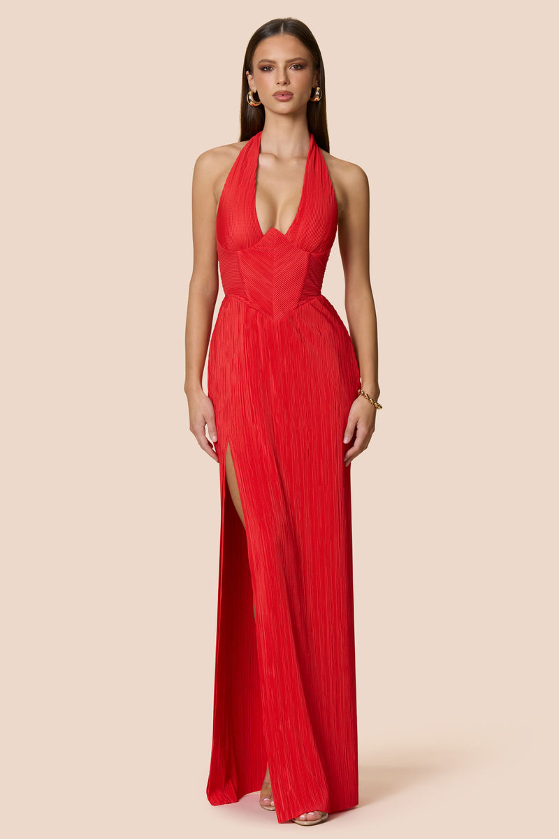 chinese dress ladies Nookie Dita Mesh Gown in Red main image 1