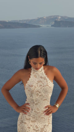 Delphine Lace Halter Gown