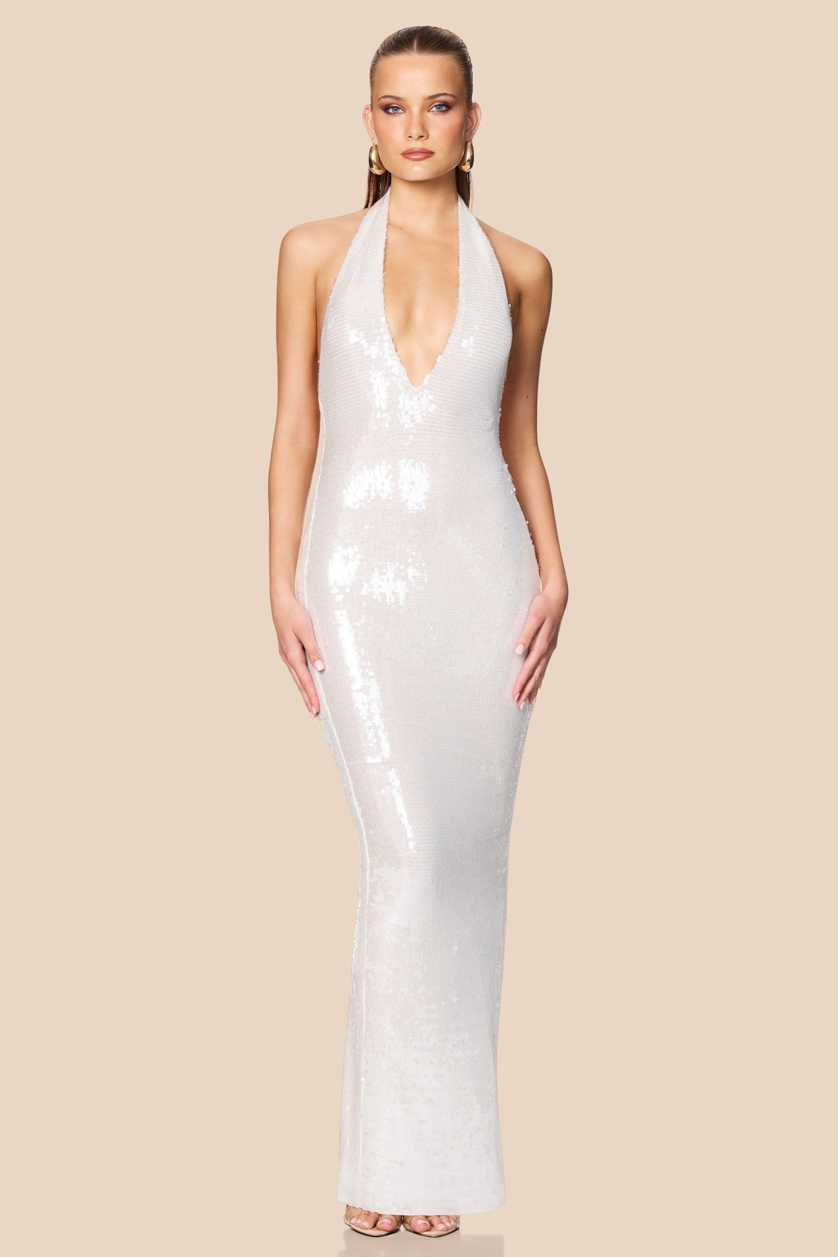 Sample - Siren Ruffle Slip Gown - Blue - 8
