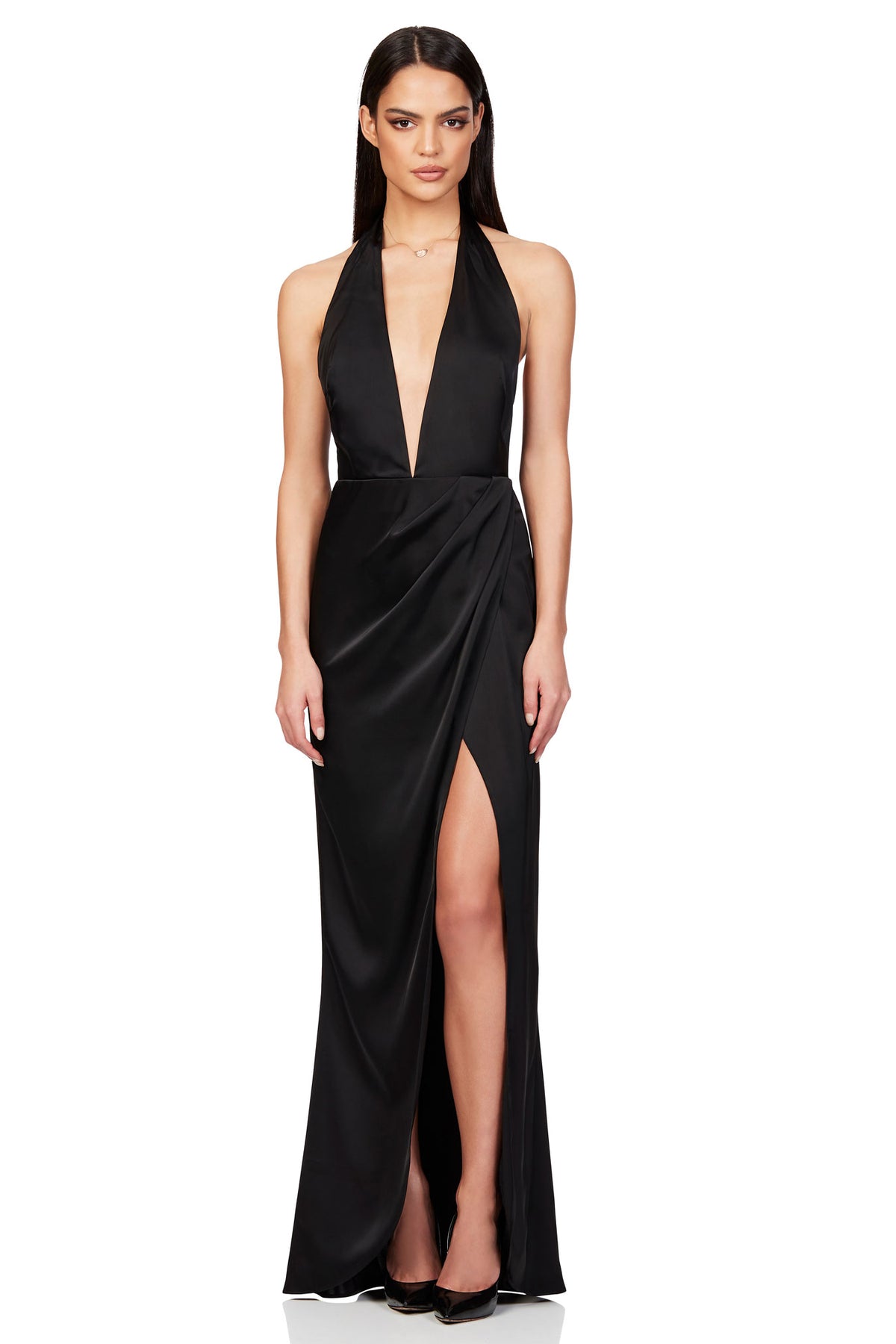 STELLA SATIN PLUNGE GOWN | Nookie