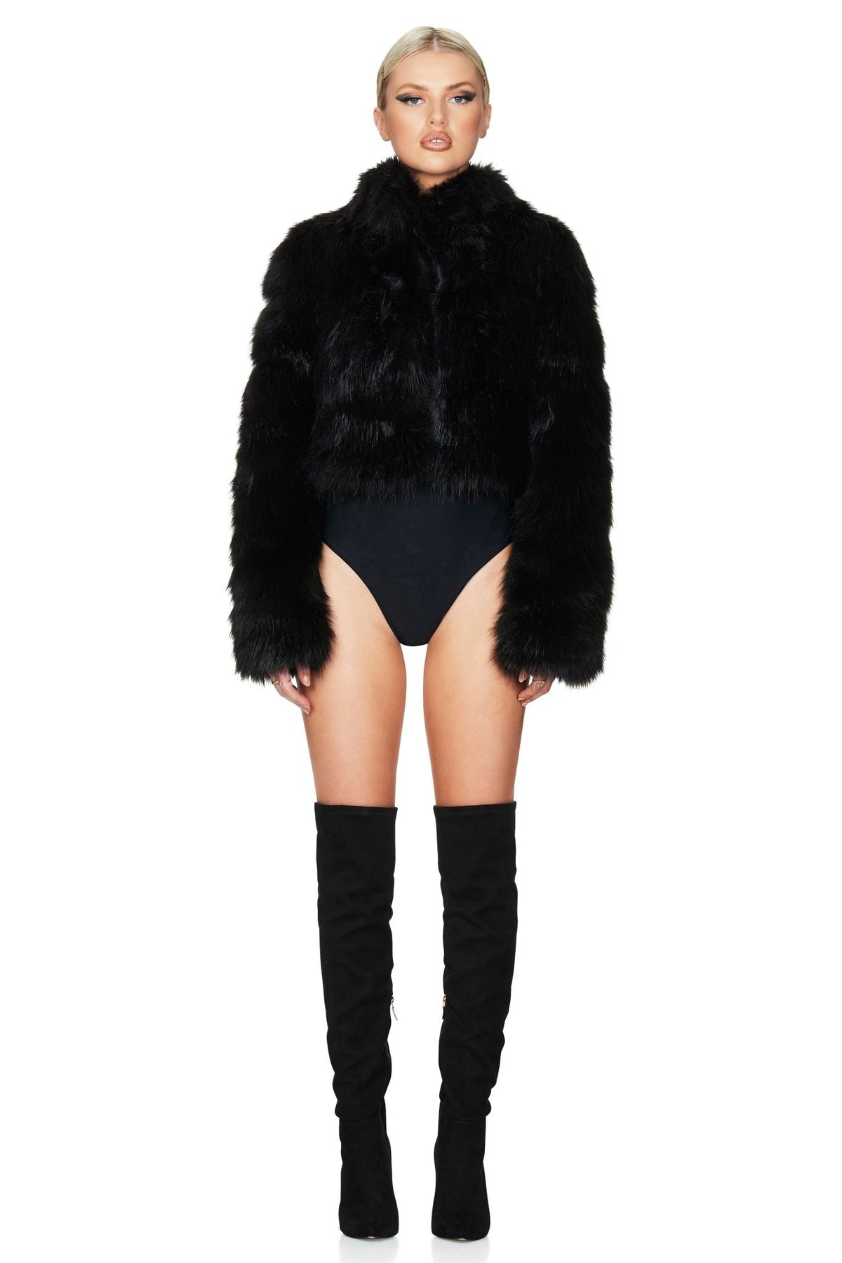 TATIANA FAUX FUR CROP JACKET - Nookie
